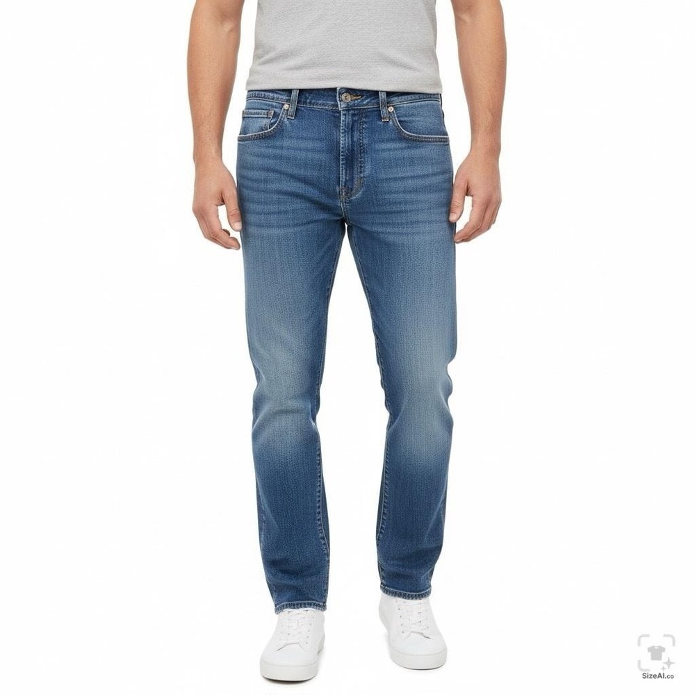 Levis 505 Jeans Mens 38x32 Blue Light Wash Straight Denim Zip Fly Regular Fit - Picture 4 of 14